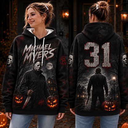 Michael Myers 3D Graphic Print Hoodie Pullover Hooded Sweater