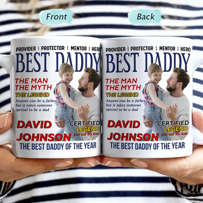 Custom Photo Best Daddy Papa Magazine - Personalized Mug