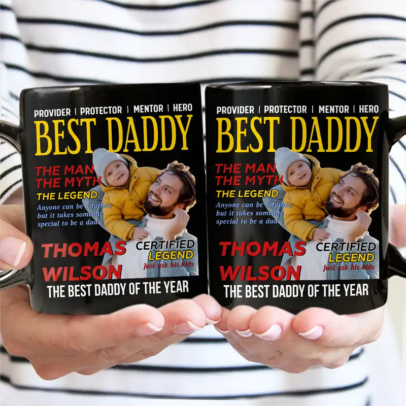 Custom Photo Best Daddy Papa Magazine - Personalized Mug