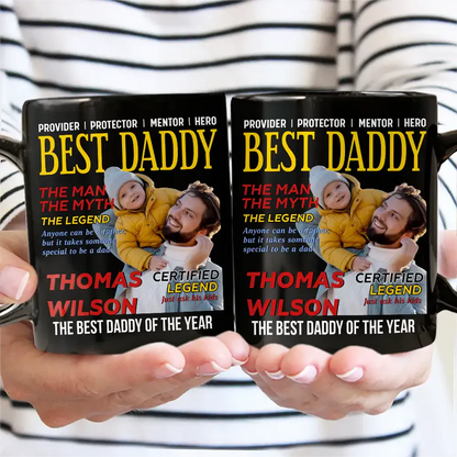 Custom Photo Best Daddy Papa Magazine - Personalized Mug