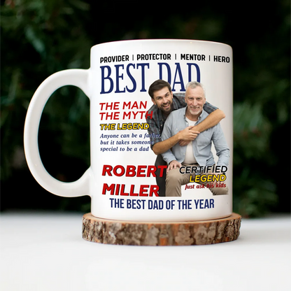 Custom Photo Best Daddy Papa Magazine - Personalized Mug