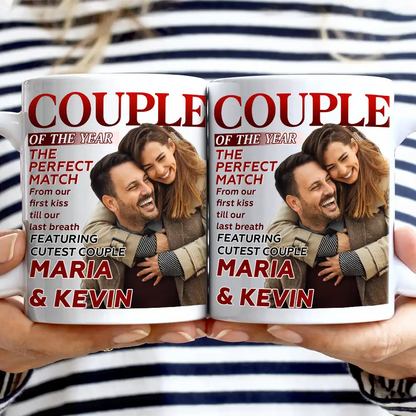 Custom Photo Couple Of The Year Magazine - Personalized Mug