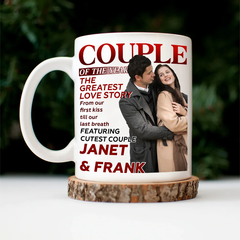 Custom Photo Couple Of The Year Magazine - Personalized Mug