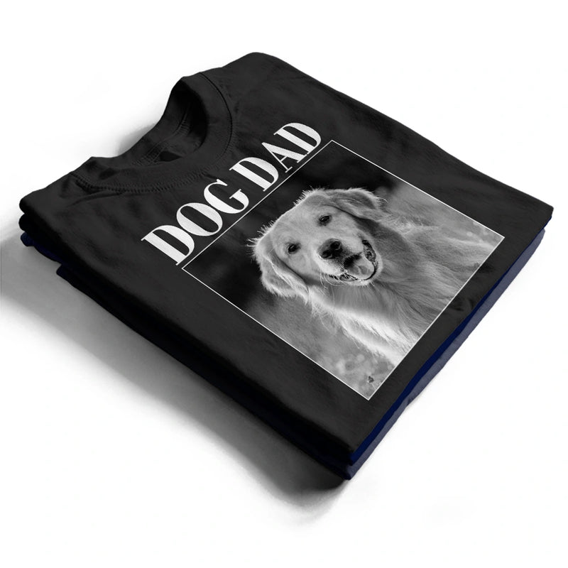 Custom Photo Dog Mom Dog Dad Grayscale Vintage - Personalized T Shirt