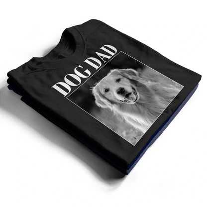 Custom Photo Dog Mom Dog Dad Grayscale Vintage - Personalized T Shirt
