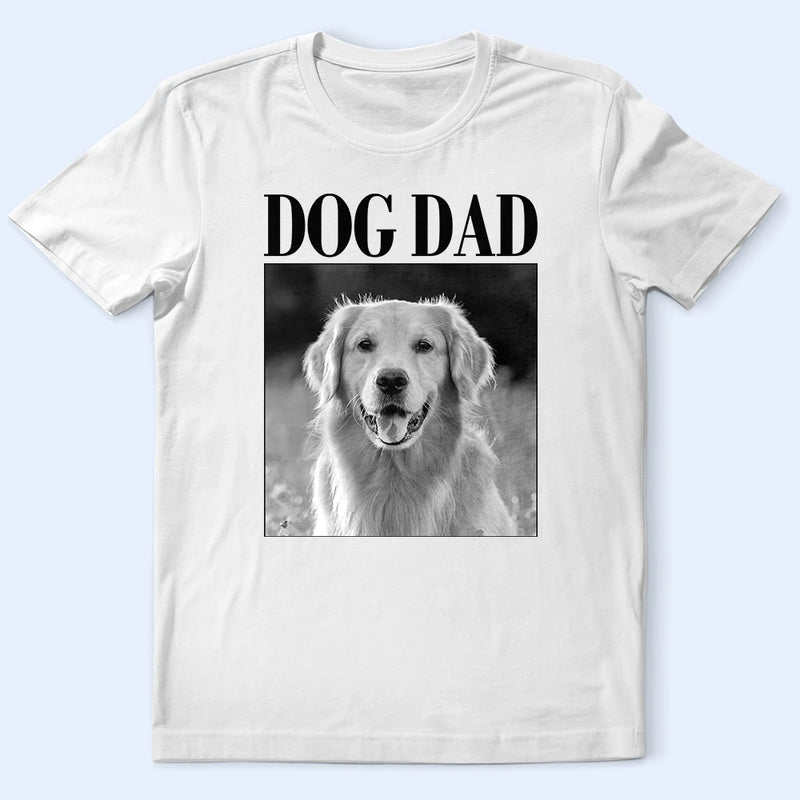 Custom Photo Dog Mom Dog Dad Grayscale Vintage - Personalized T Shirt