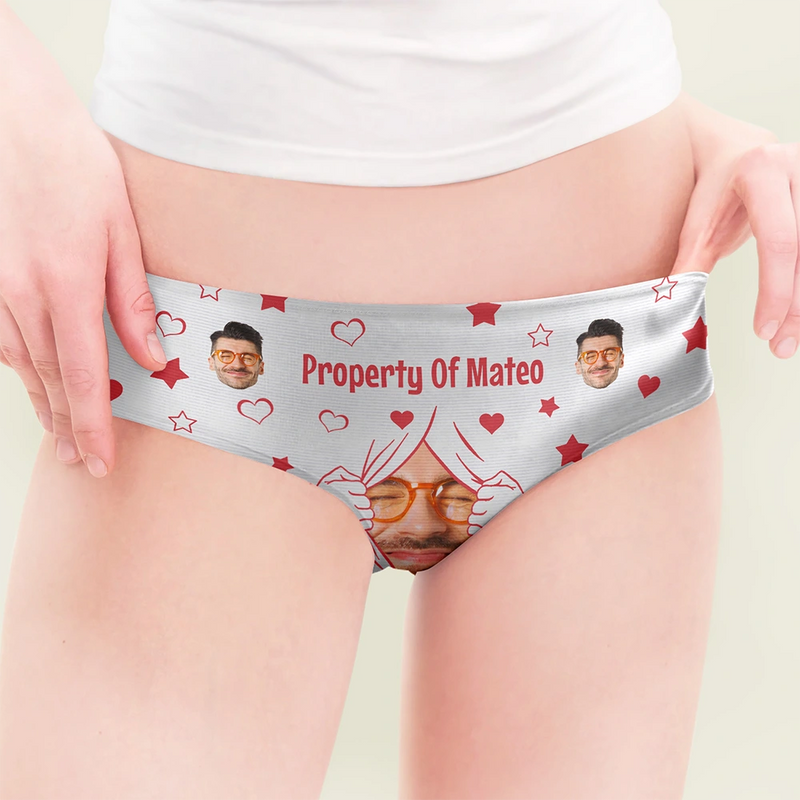 Custom Photo Funny Property Of - Personalized Women's Low-waisted Brief