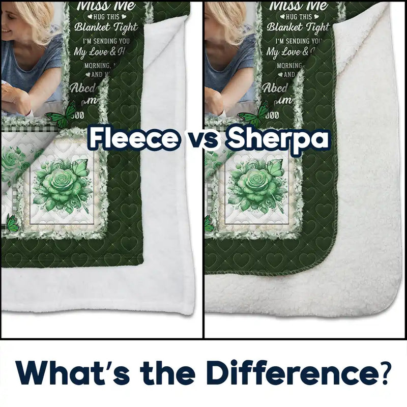 Custom Photo Memorial Butterfly When You Really Miss Me Hug This Blanket - Personalized Fleece Blanket, Sherpa Blanket