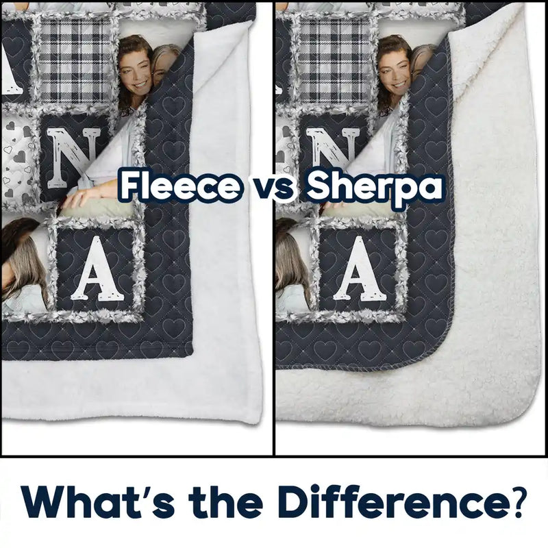 Custom Photo Mom Nana You Are The Piece That Holds Us Together - Personalized Fleece Blanket, Sherpa Blanket