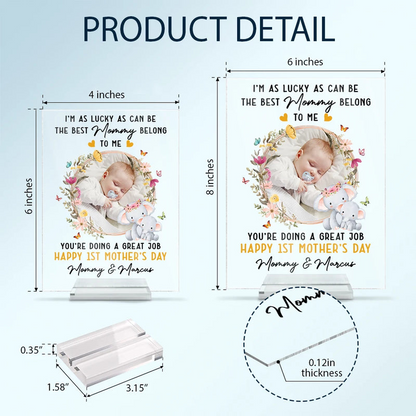 Custom Photo The Best Mommy Belongs To Me - Personalized Vertical Rectangle Acrylic Plaque