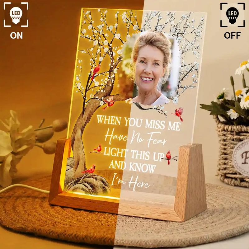 Custom Photo When You Miss Me Have No Fear Memorial - Personalized Night Light