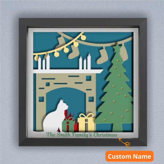 3D Layered Christmas Scene Papercut Framed Picture - Perfect Holiday Home Décor & Family Gift