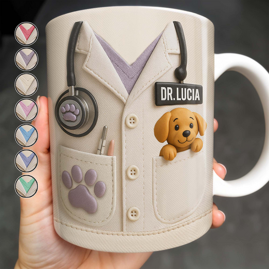 The Perfect Gift For Pet Lovers Featuring Lab Coat And Dog, Custom Coffee Mug, Gift For Veterinarians And Pet Owners
