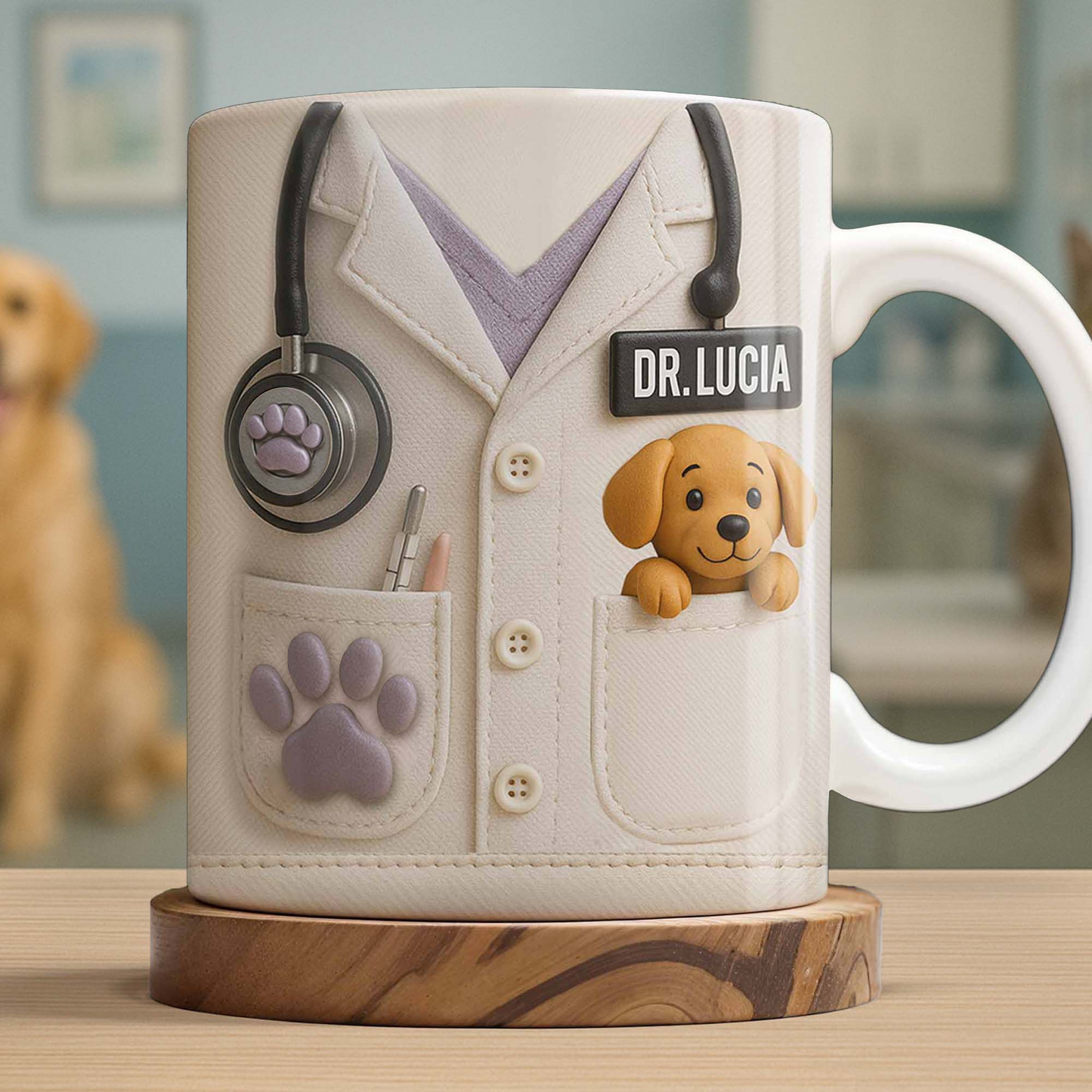 The Perfect Gift For Pet Lovers Featuring Lab Coat And Dog, Custom Coffee Mug, Gift For Veterinarians And Pet Owners
