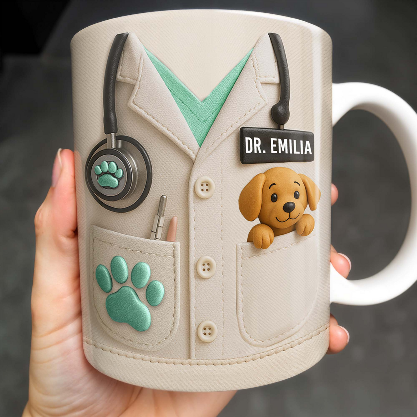 The Perfect Gift For Pet Lovers Featuring Lab Coat And Dog, Custom Coffee Mug, Gift For Veterinarians And Pet Owners