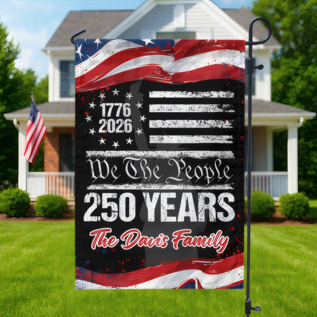 Custom 250 Years USA 250th Birthday 1776-2026 Eagle Garden Flag Gift for Family