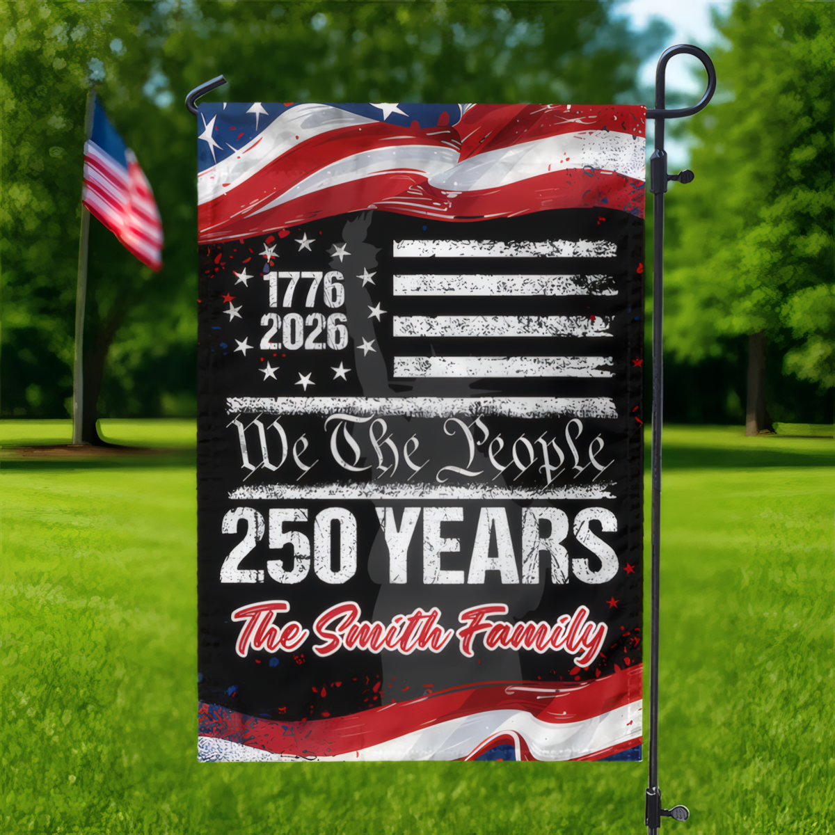 Custom 250 Years USA 250th Birthday 1776-2026 Eagle Garden Flag Gift for Family