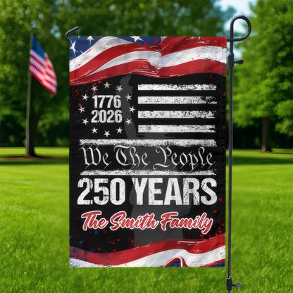 Custom 250 Years USA 250th Birthday 1776-2026 Eagle Garden Flag Gift for Family