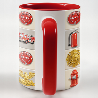 Celebrate Bravery With Firefighter Themed Mug, Custom Accent Mug, Gift For Firefighters