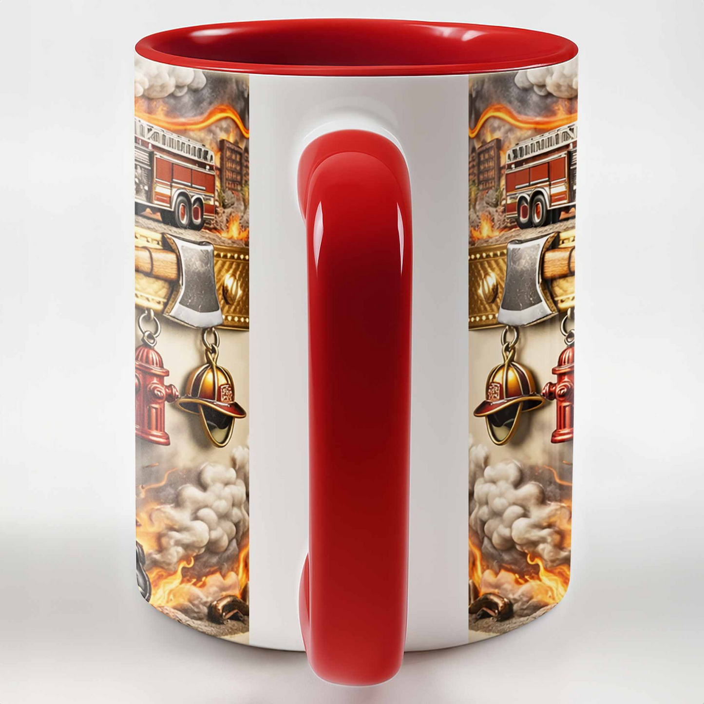 Honor Your Courage And Dedication My Hero, Custom Accent Mug, Gift For Firefighters