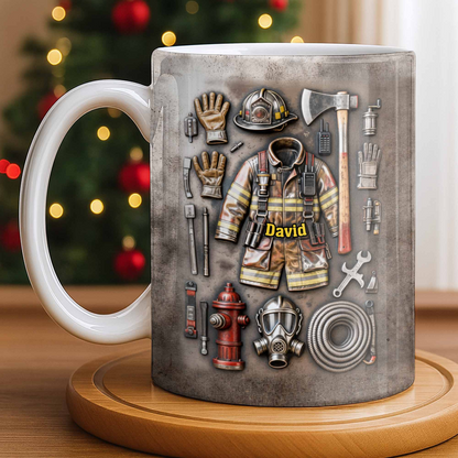 Customize This Mug With Your Firefighter's Name, Coffee Mug, Gift For Firefighters and Family