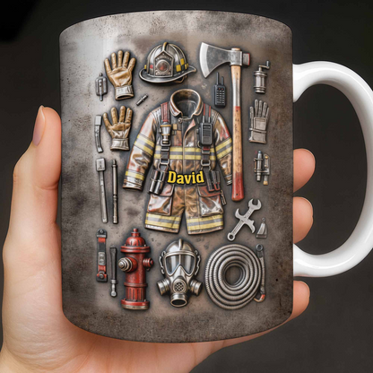 Customize This Mug With Your Firefighter's Name, Coffee Mug, Gift For Firefighters and Family