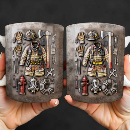 Customize This Mug With Your Firefighter's Name, Coffee Mug, Gift For Firefighters and Family