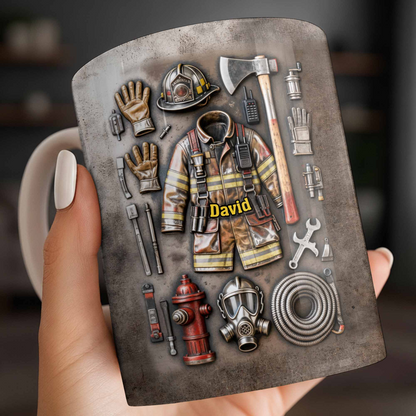 Customize This Mug With Your Firefighter's Name, Coffee Mug, Gift For Firefighters and Family