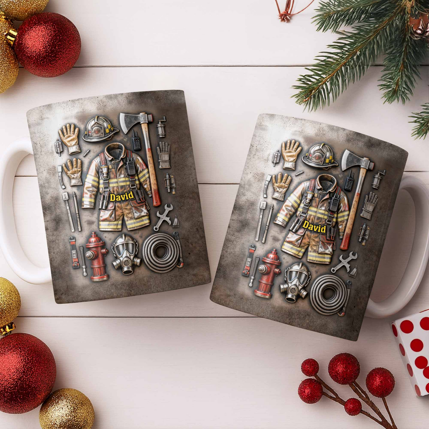 Customize This Mug With Your Firefighter's Name, Coffee Mug, Gift For Firefighters and Family