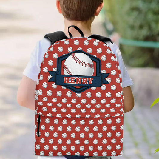 Football, Baseball , Sport Custom Name - Personalized Kid Backpack