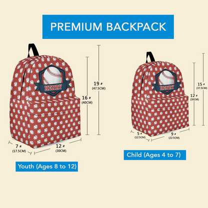 Football, Baseball , Sport Custom Name - Personalized Kid Backpack