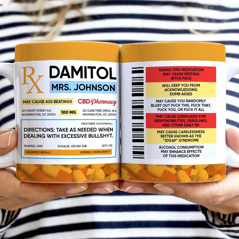 Funny Fukitol Rx Prescription - Personalized White Edge-to-Edge Mug