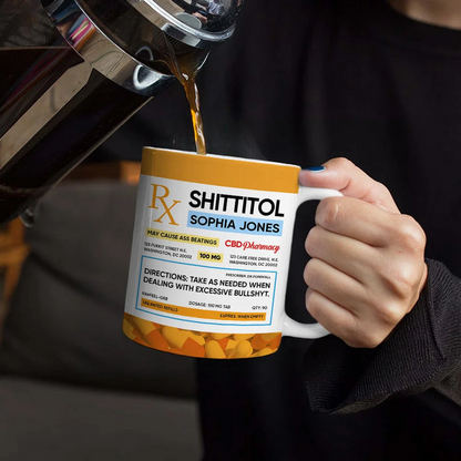 Funny Fukitol Rx Prescription - Personalized White Edge-to-Edge Mug