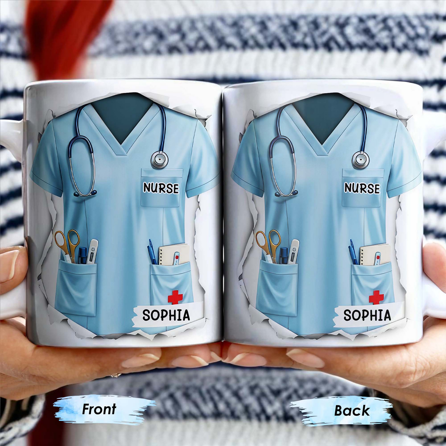 Celebrate Your Favorite Nurse, Nurse Uniform And Medical Tools, Personalized Custom Coffee Mug, Gift For Nurses