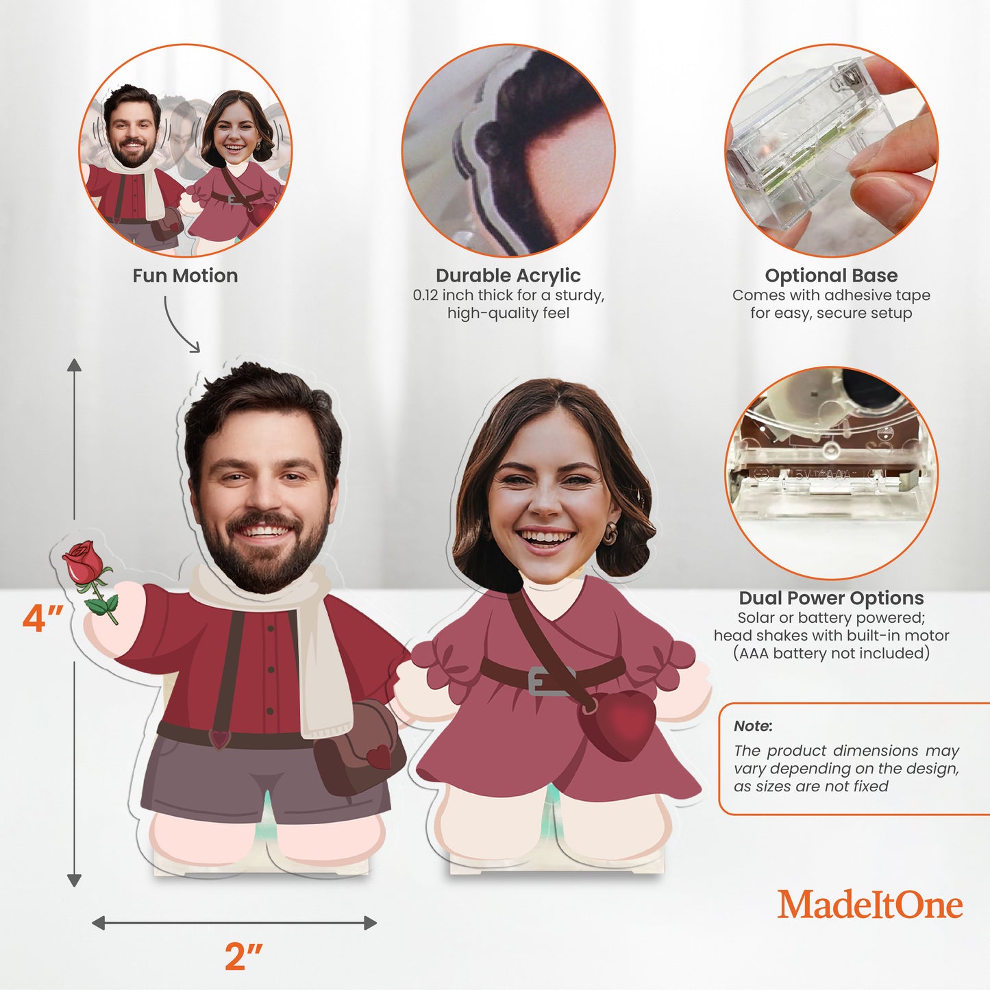 Custom Cartoon Bobblehead Standee – Funny Acrylic Gift for Couples