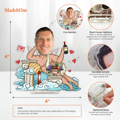 Personalized Photo Bobblehead Acrylic Standee – Funny Cupid Design (For Him / For Her)