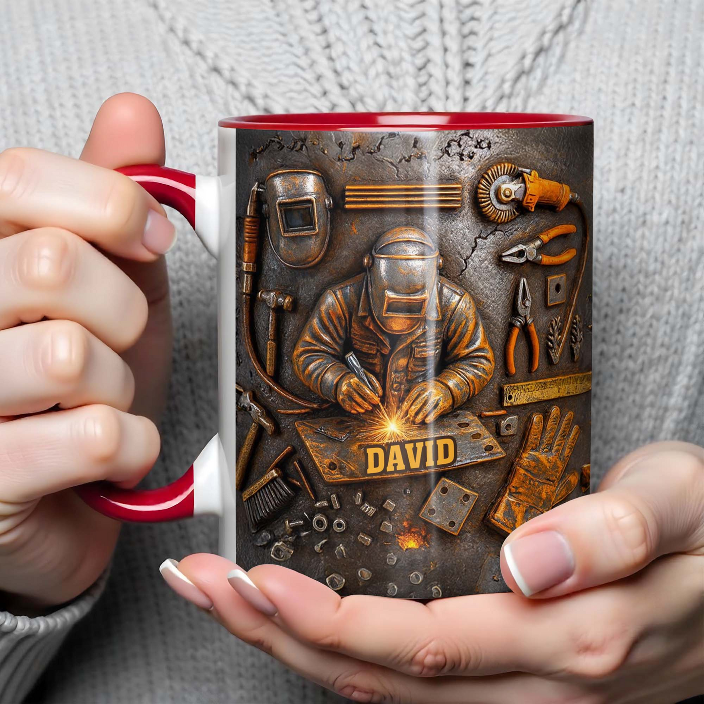 A Durable Bond Crafted with Love, Custom Accent Mug, Gift For Craftsmen