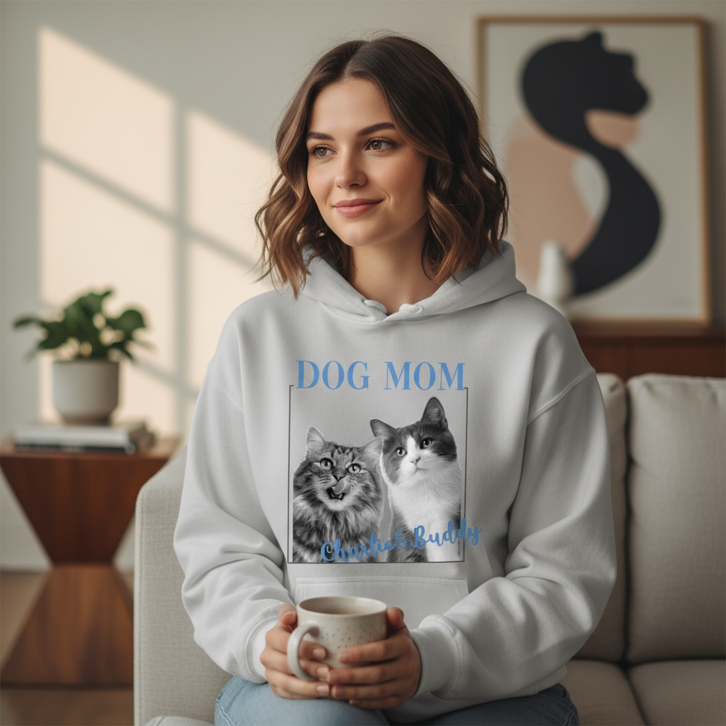 Custom Photo Unisex Hoodie - Personalized Birthday Gifts For Dog Cat Lovers, Dog Dad And Mom, Cat Owners - Proud Cat Mom Energy