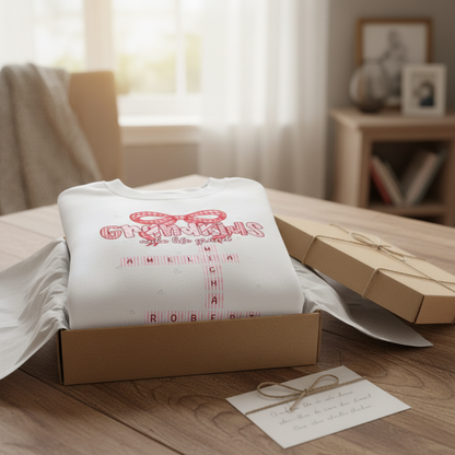 Grandkids Make Life Grand Preppy Valentine Pattern Crossword Puzzle Art - Personalized Sweatshirt - Valentine's Day Gift For Grandma