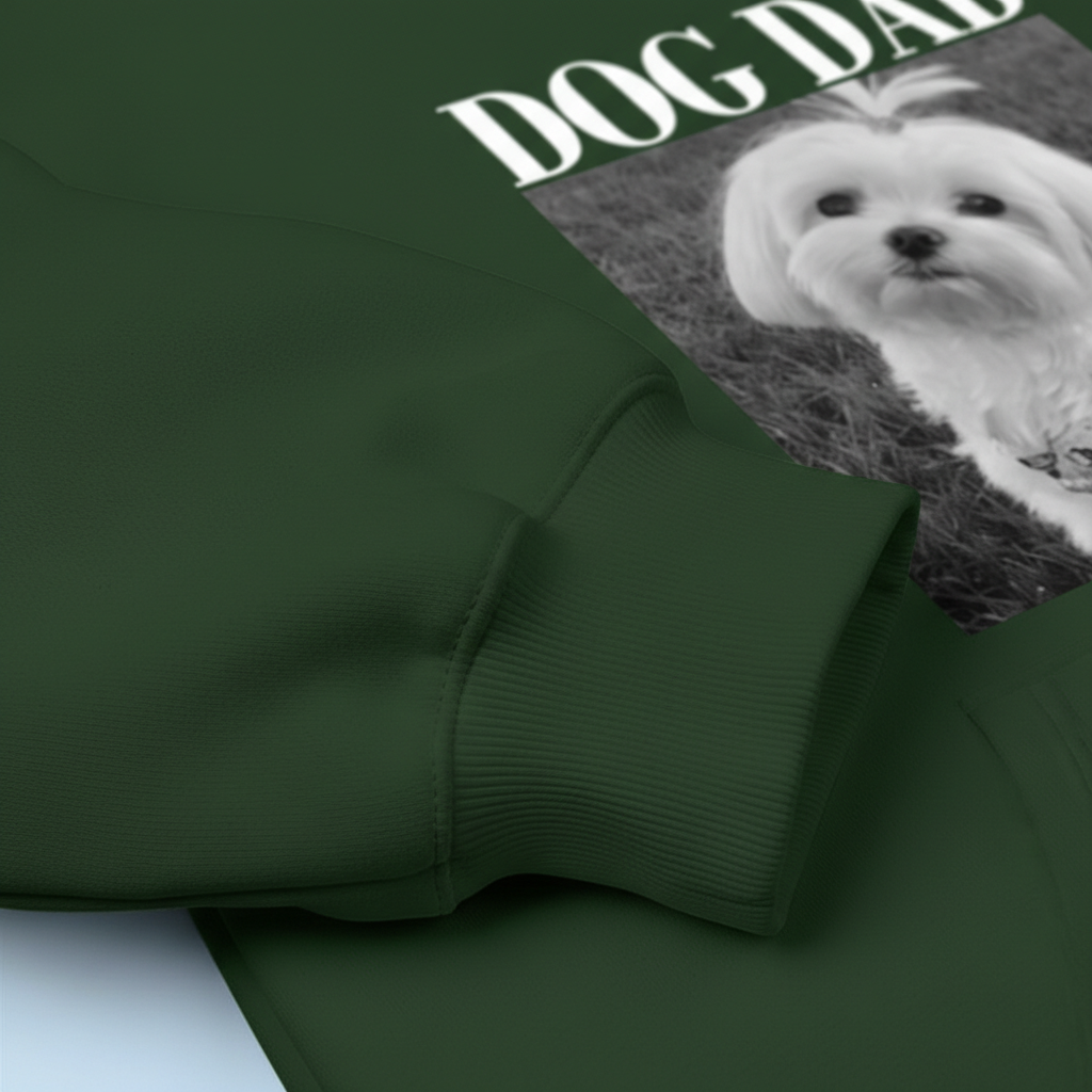 Custom Photo Dog Mom Dog Dad Grayscale Vintage - Personalized Hoodie