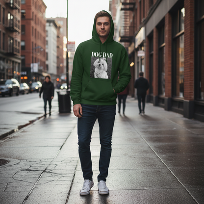 Custom Photo Dog Mom Dog Dad Grayscale Vintage - Personalized Hoodie