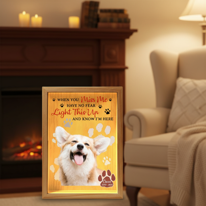 Custom Photo “When You Miss Me” Light Box – Personalized Pet Lovers Gift