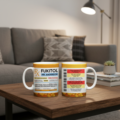 Funny Fukitol Rx Prescription - Personalized White Edge-to-Edge Mug