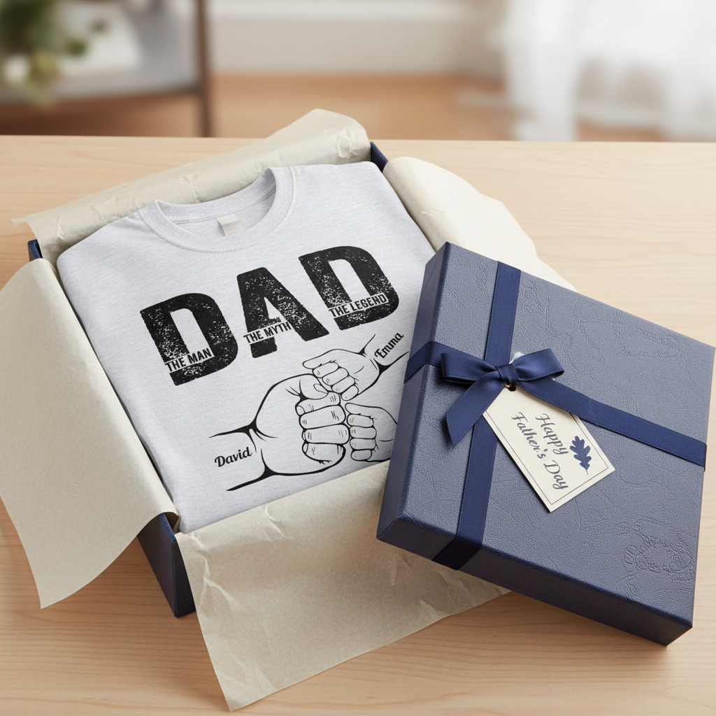 Dad The Man The Myth The Legend - Personalized Shirt Father's Day