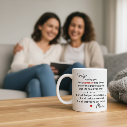 Custom Mug - Personalized Birthday Gifts For Mom, Dad, Son, Daughter - My Heart Walks With You Always