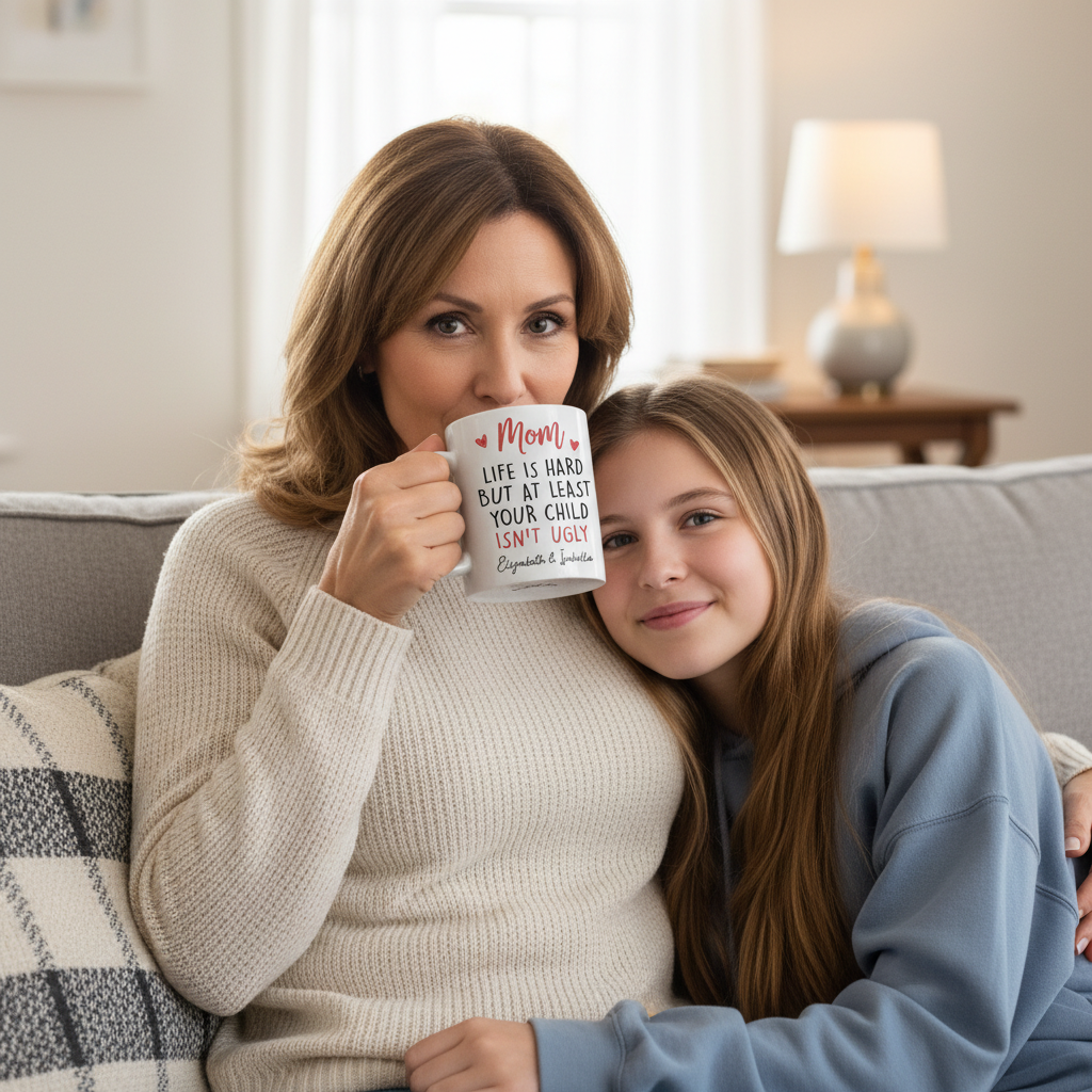 Custom Photo Treasured Moments Forever Linked - Family Personalized Custom Mug - Mother's Day, Gift For Mom