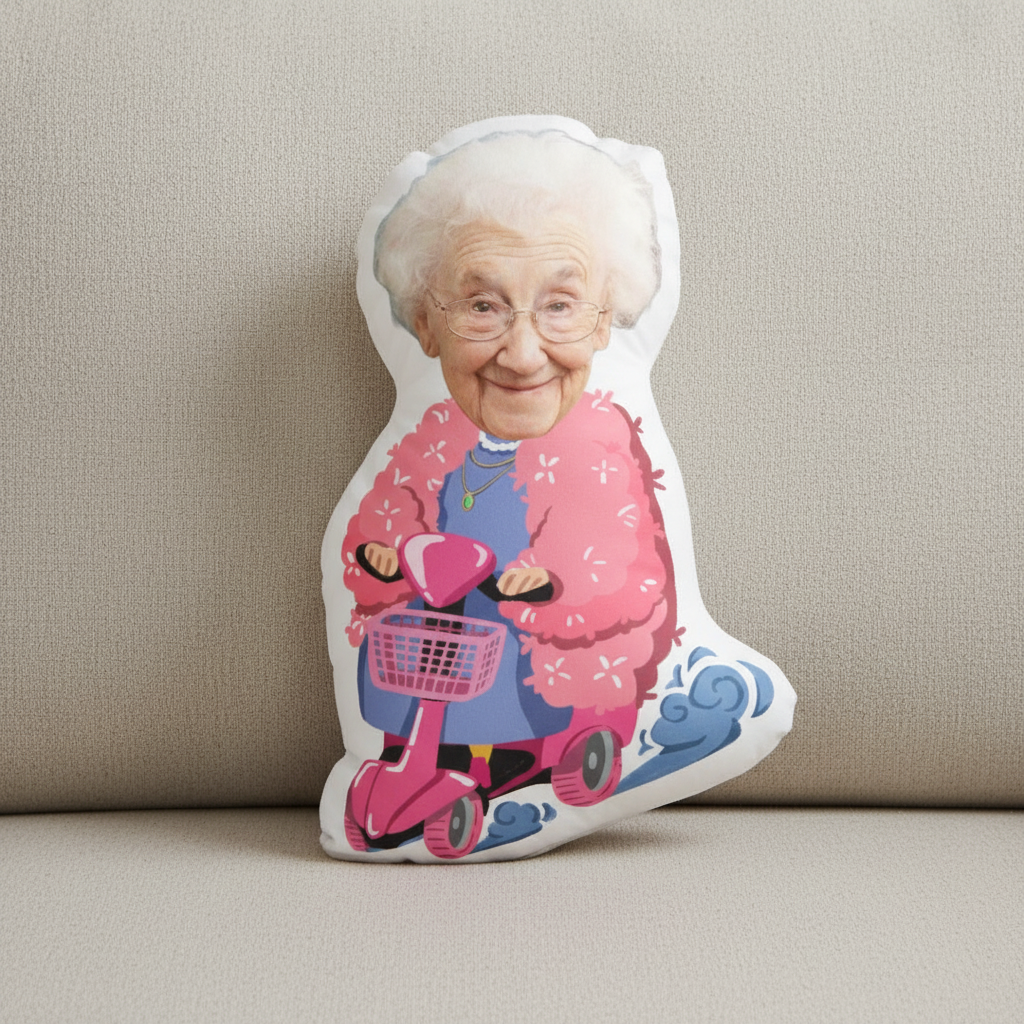 Custom Shaped Photo Pillow – Personalized Funny Face Gift for Mom, Wife, or Grandma