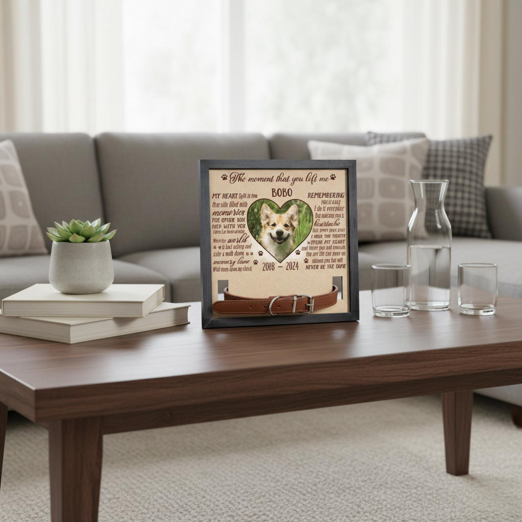 Custom Dog & Cat Memorial Photo Sign – “The Moment That You Left Me” Personalized Pet Loss Gift
