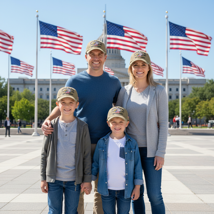 Custom Name United States 250th Anniversary Hat – 1776–2026 Patriotic Eagle Cap, Custom Embroidered USA Flag Veteran Gift Made in America