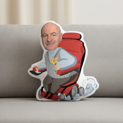 Custom Shaped Photo Pillow – Personalized Funny Face Gift for Dad, Husband, Grandpa